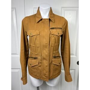 J.Crew Women's Jacket XS Classic Twill Chino Weathered Broken In Tan Utility
